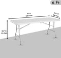 6ft White Portable Folding Utility Table R338926