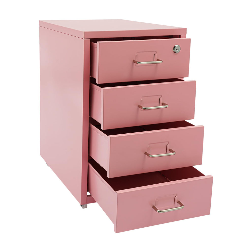 4 Drawer Rolling File Cabinet with Lock A8083
