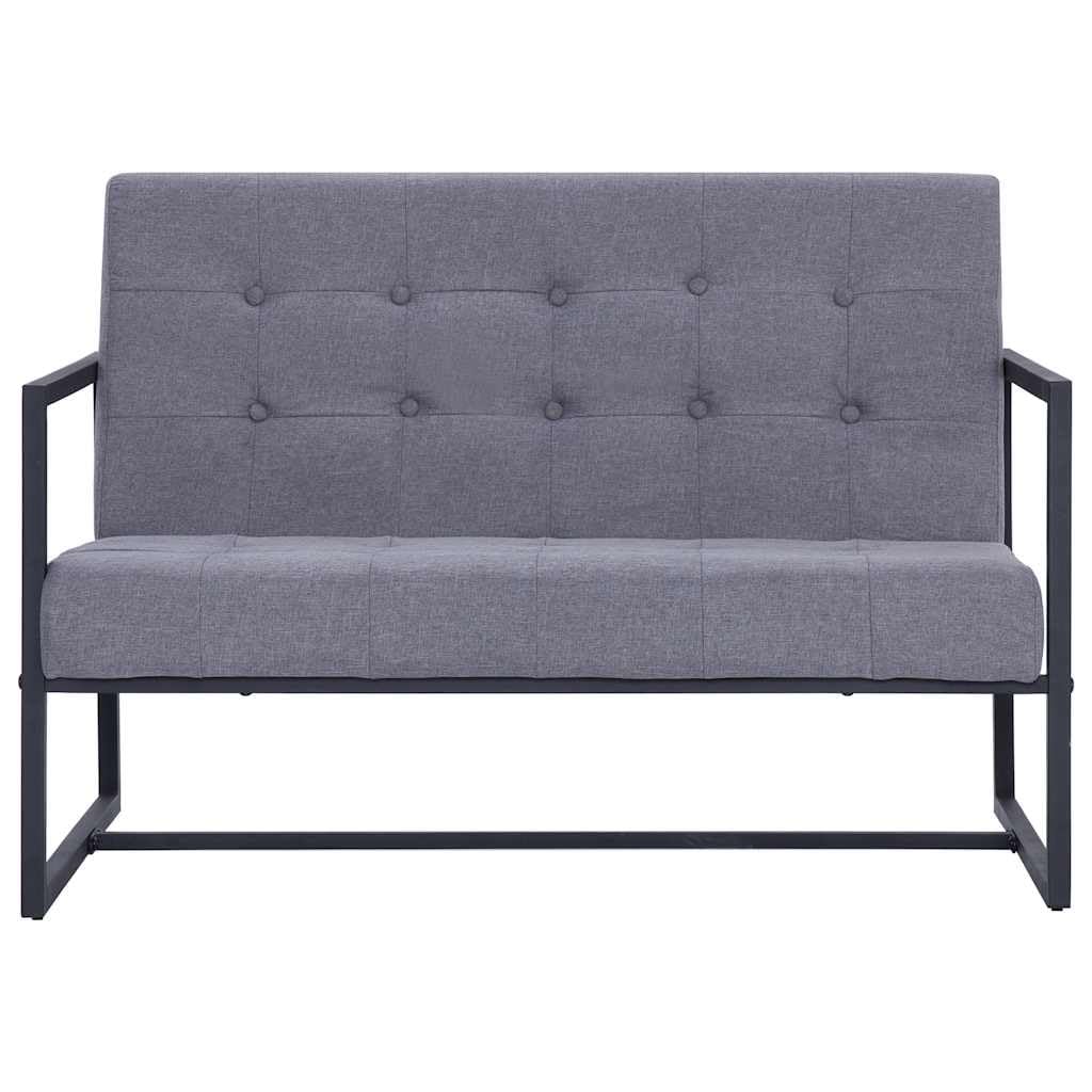 Light Gray Fabric 2 Seater Loveseat Sofa with Steel Legs M4461