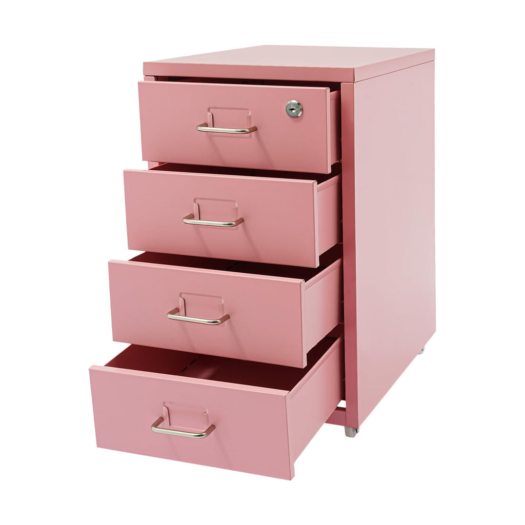 4 Drawer Rolling File Cabinet with Lock A8083