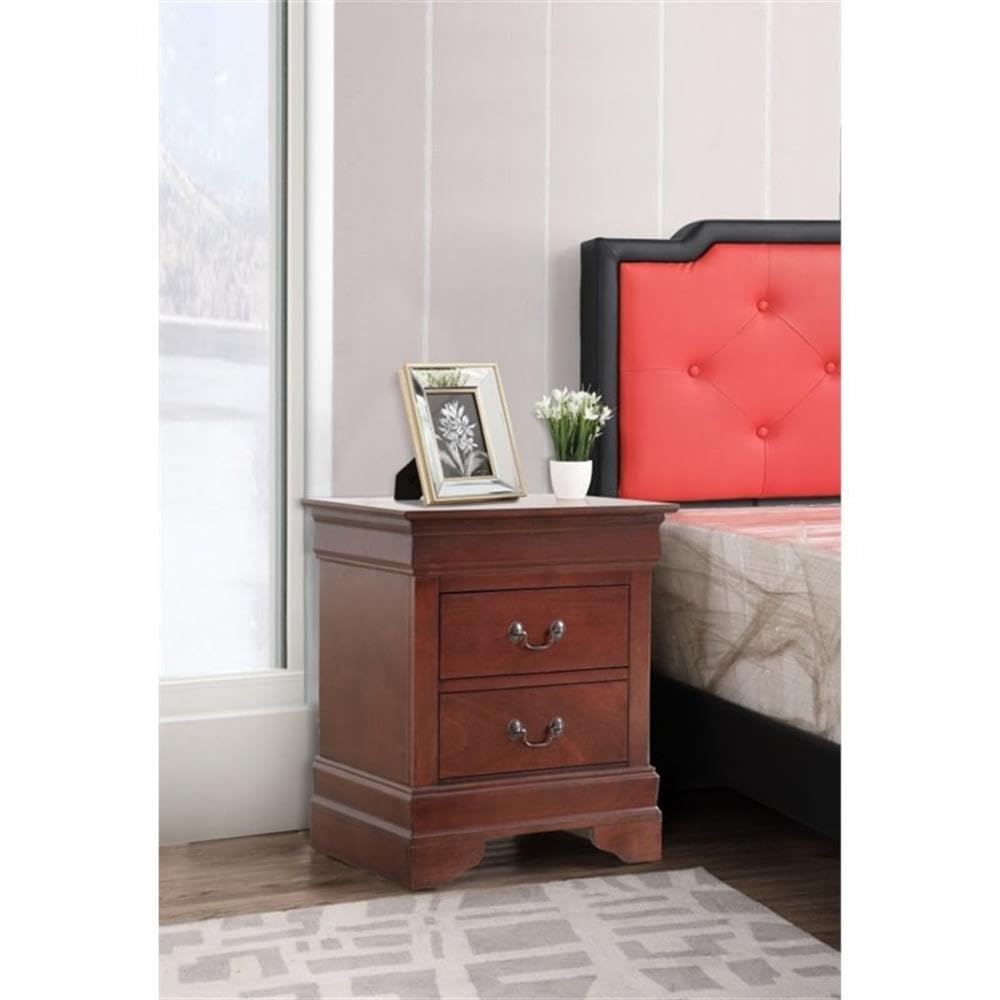 Cherry 2 Drawer Nightstand T6414