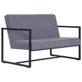 Light Gray Fabric 2 Seater Loveseat Sofa with Steel Legs M4461