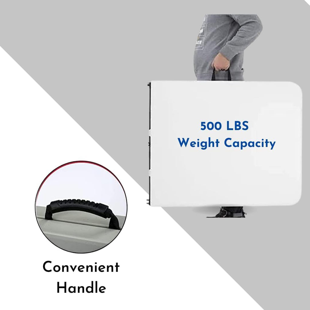 6ft White Portable Folding Utility Table R338926