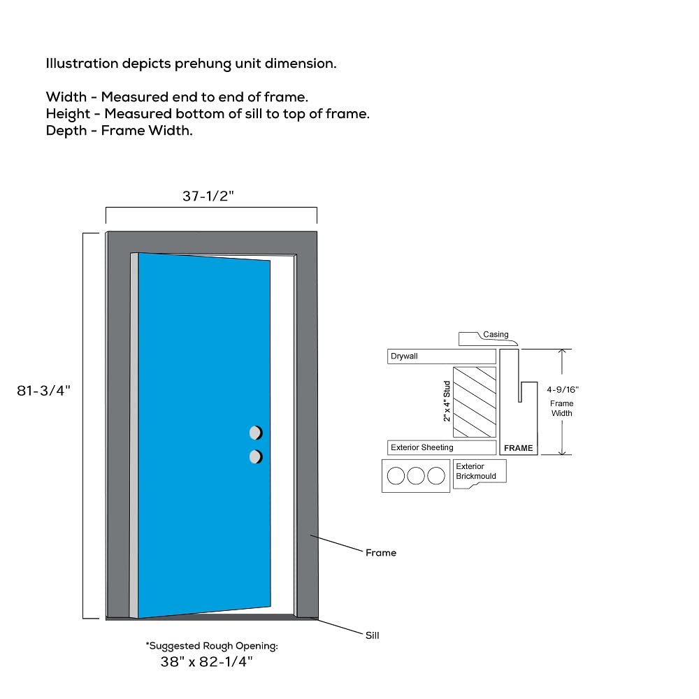 Primed Steel Prehung Door with Clear Low-E Glass 36" x 80" Z984