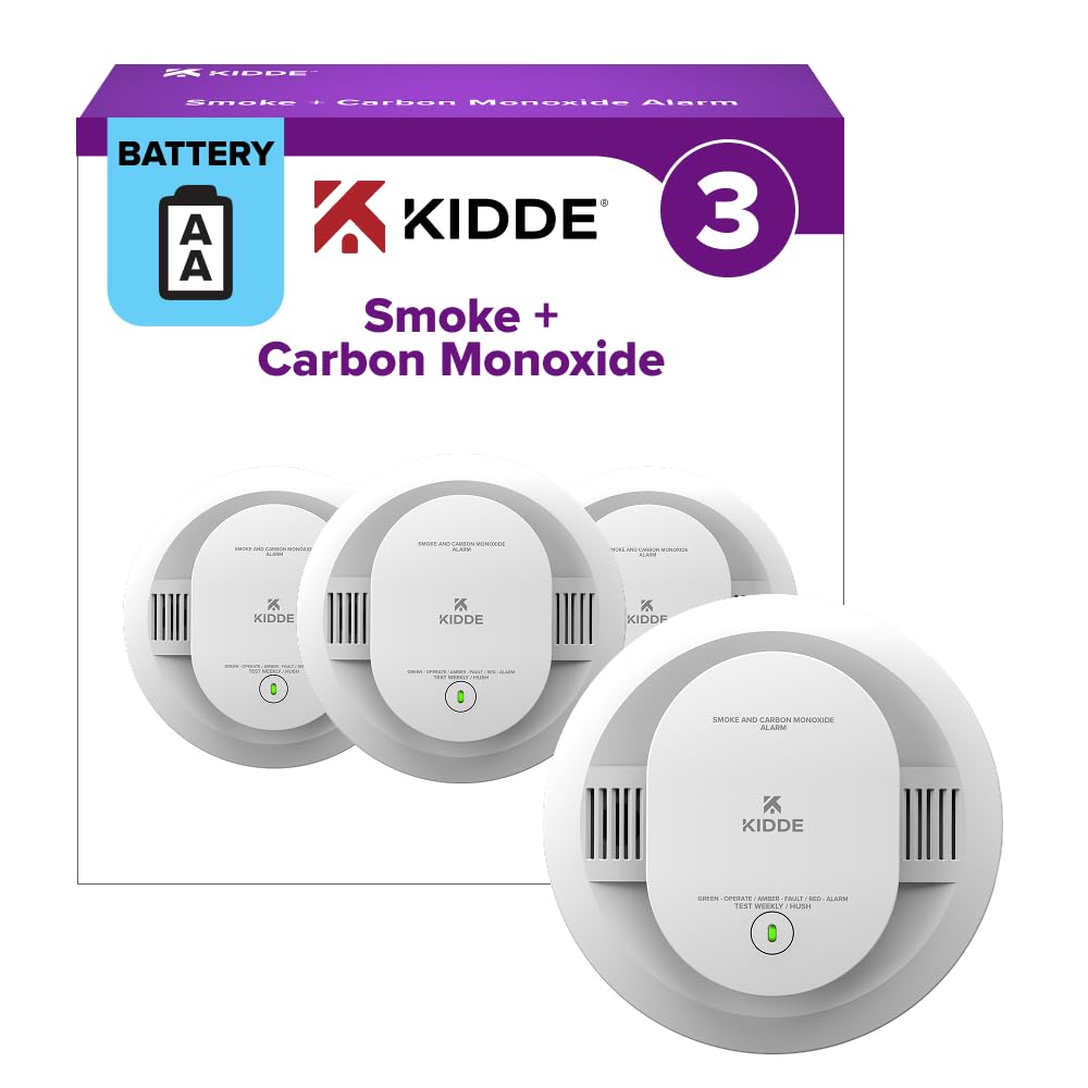 Smoke & Carbon Monoxide Detector, AA Battery-Powered, 3 Pack F76852