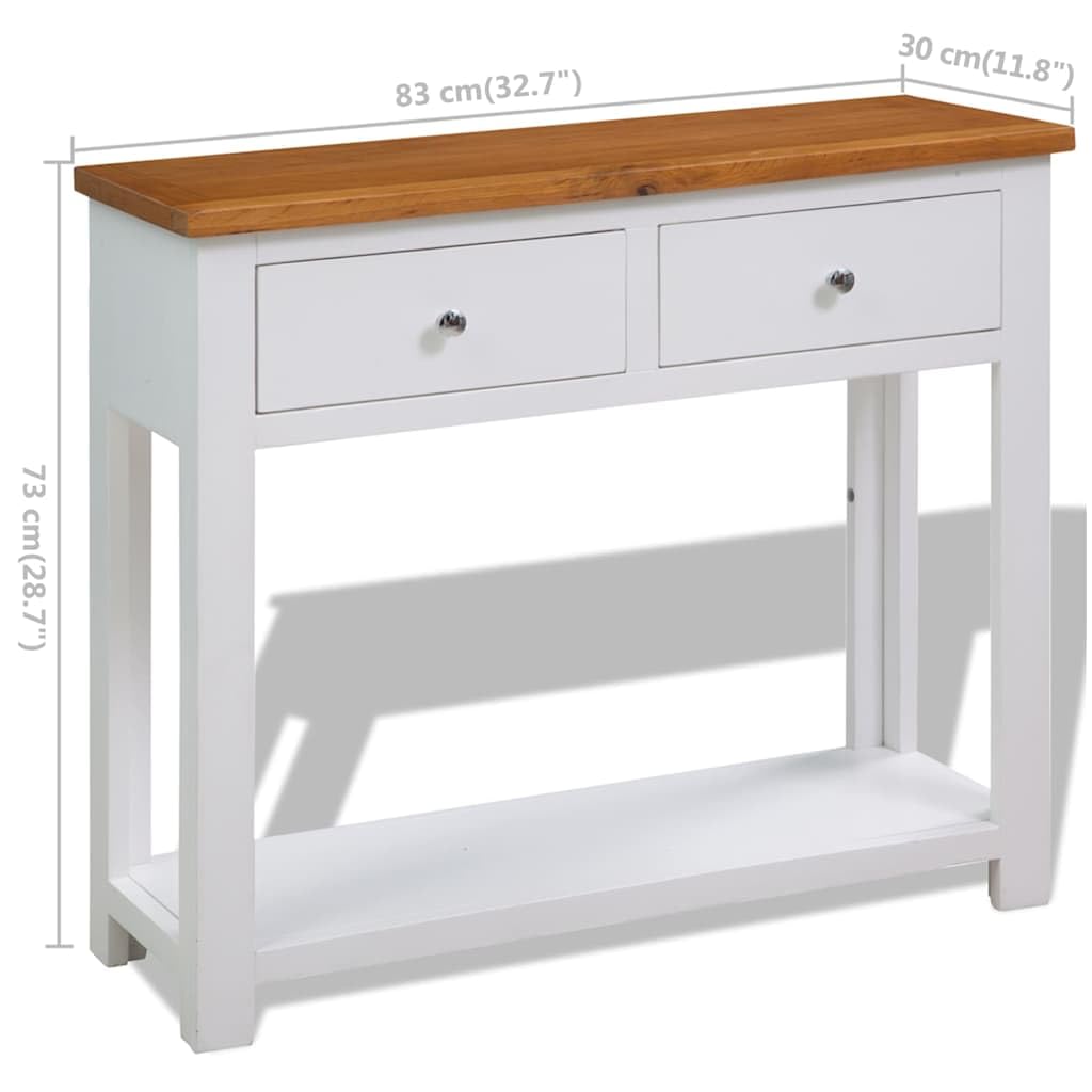 32.7 Inch Solid Oak Wood Console Table H57721