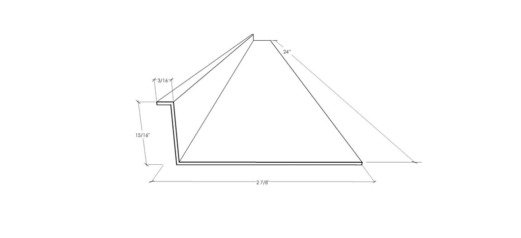 White Ribbed Acrylic Diffuser (L-Shaped, 24") Y80020