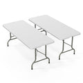 White 6-Foot Portable Plastic Folding Table 2 Pack F122
