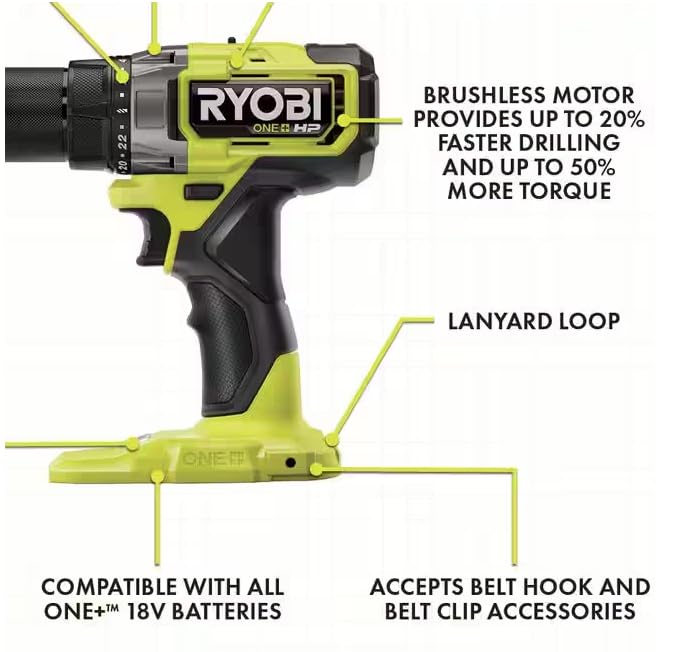 18V Brushless Cordless 2-Tool Combo Kit with 2.0 AH Batteries and Charger D762489