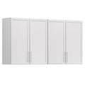 60" W White Laundry Room Wall Cabinets with Adjustable Shelf N269