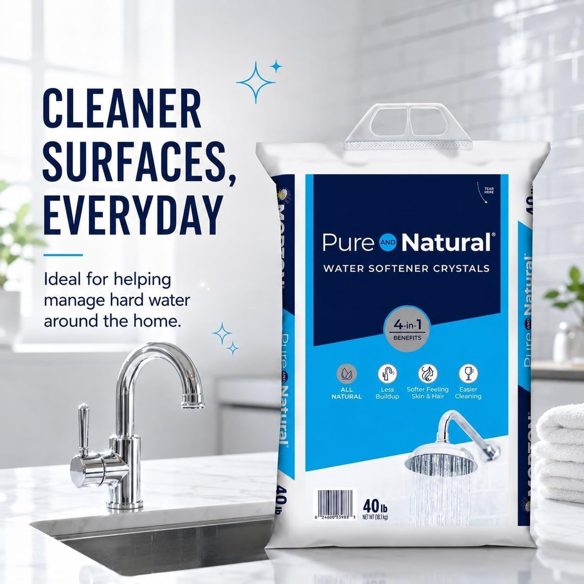 Pure Water Softener Salt Crystals 40 lb Pack of 4 R9810