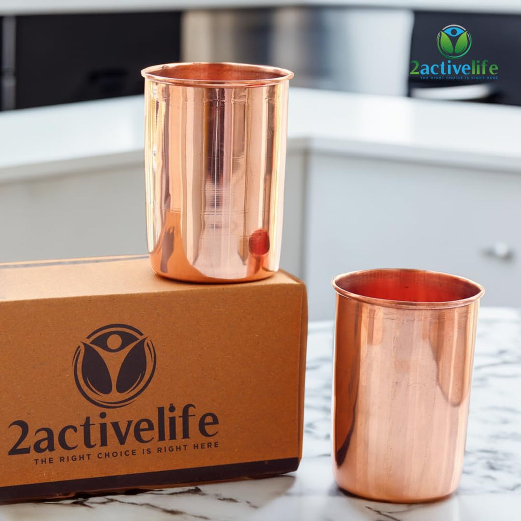 Copper Drinking Cups Set of 2, 350ml Unlined Uncoated K170278