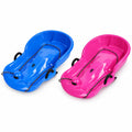 2 Pack 65cm Plastic Snow Sleds with Brake Handles and Pull Rope S844942