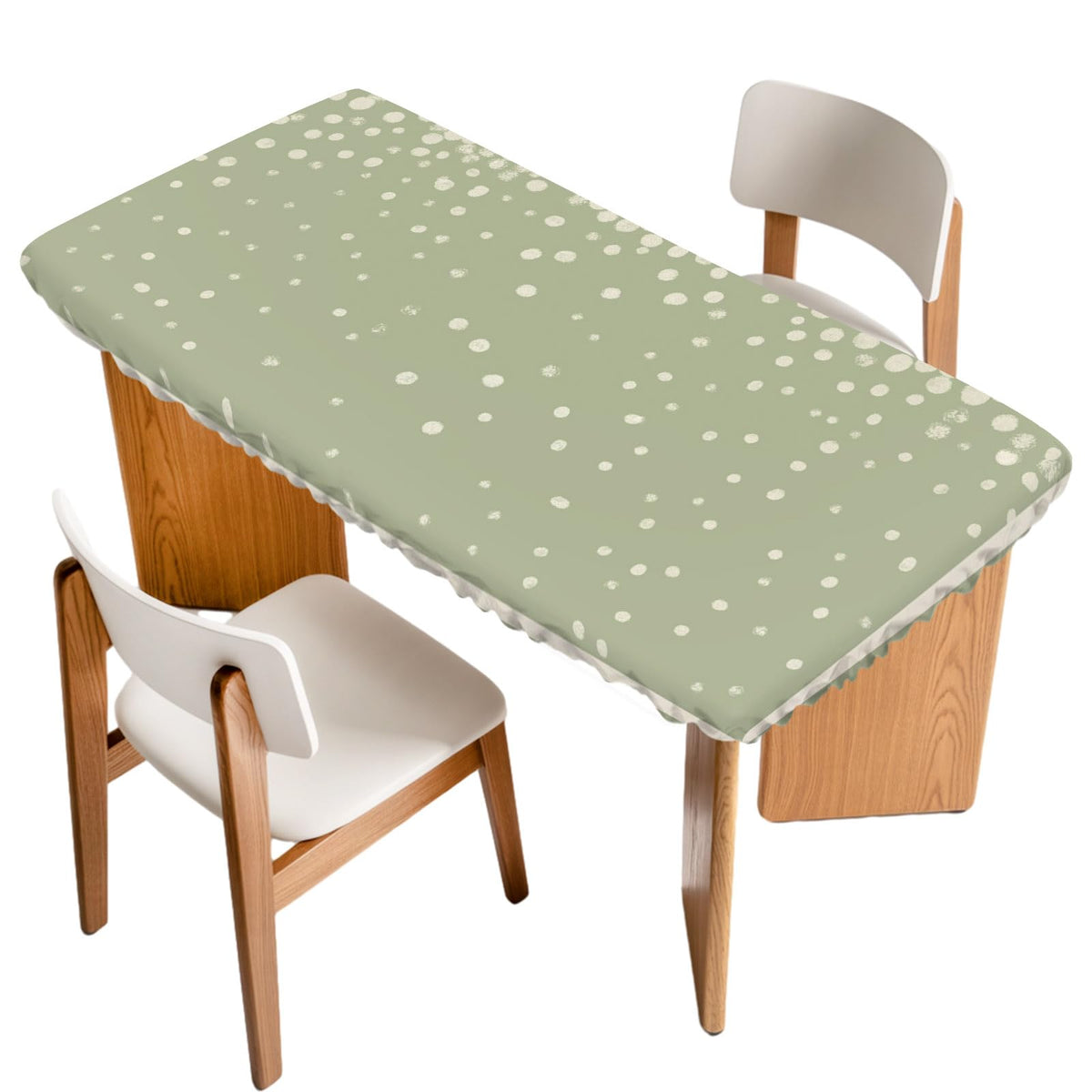 Cream Speckle Fitted Rectangle Tablecloth 32" x 72" A472
