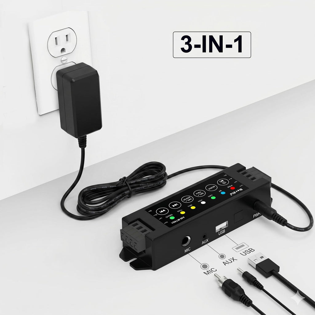 4-Channel Bluetooth Amplifier 200W with Power Supply M9649