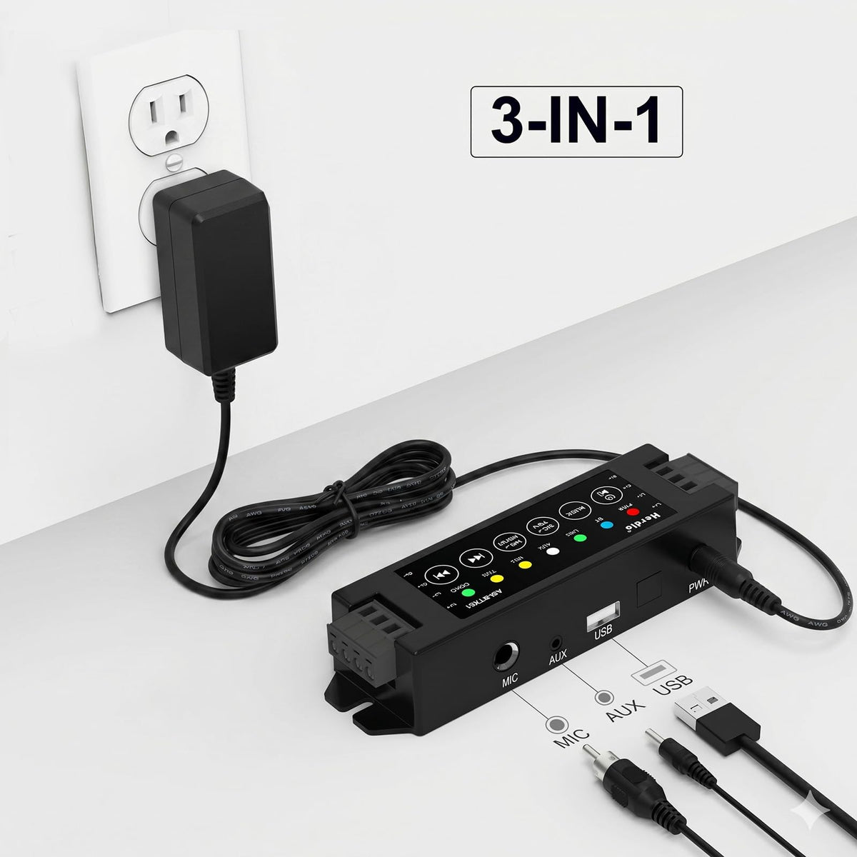 4-Channel Bluetooth Amplifier 200W with Power Supply M9649