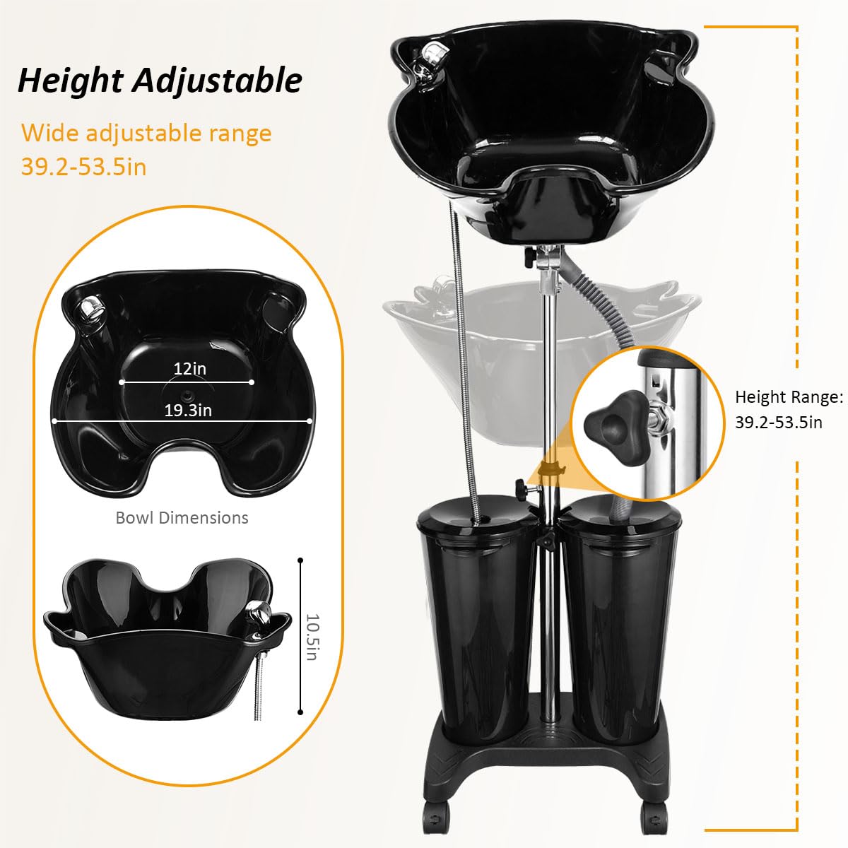 Portable Shampoo Bowl with Electric Pump O652952
