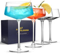 Hand Blown Martini Glasses Set of 4, 8 oz Crystal Cocktail Glass L169