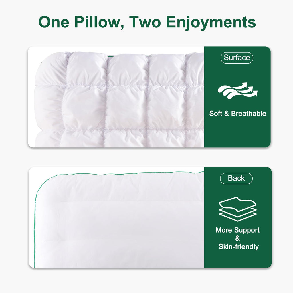 Fluffy Support Bed Pillow Queen Size Set of 2 White R68305