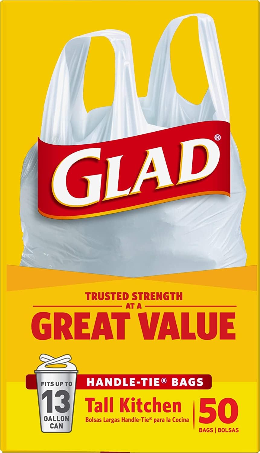 13 Gal. Tall Kitchen Handle-Tie Bags 50 ct Pack of 4 M802229