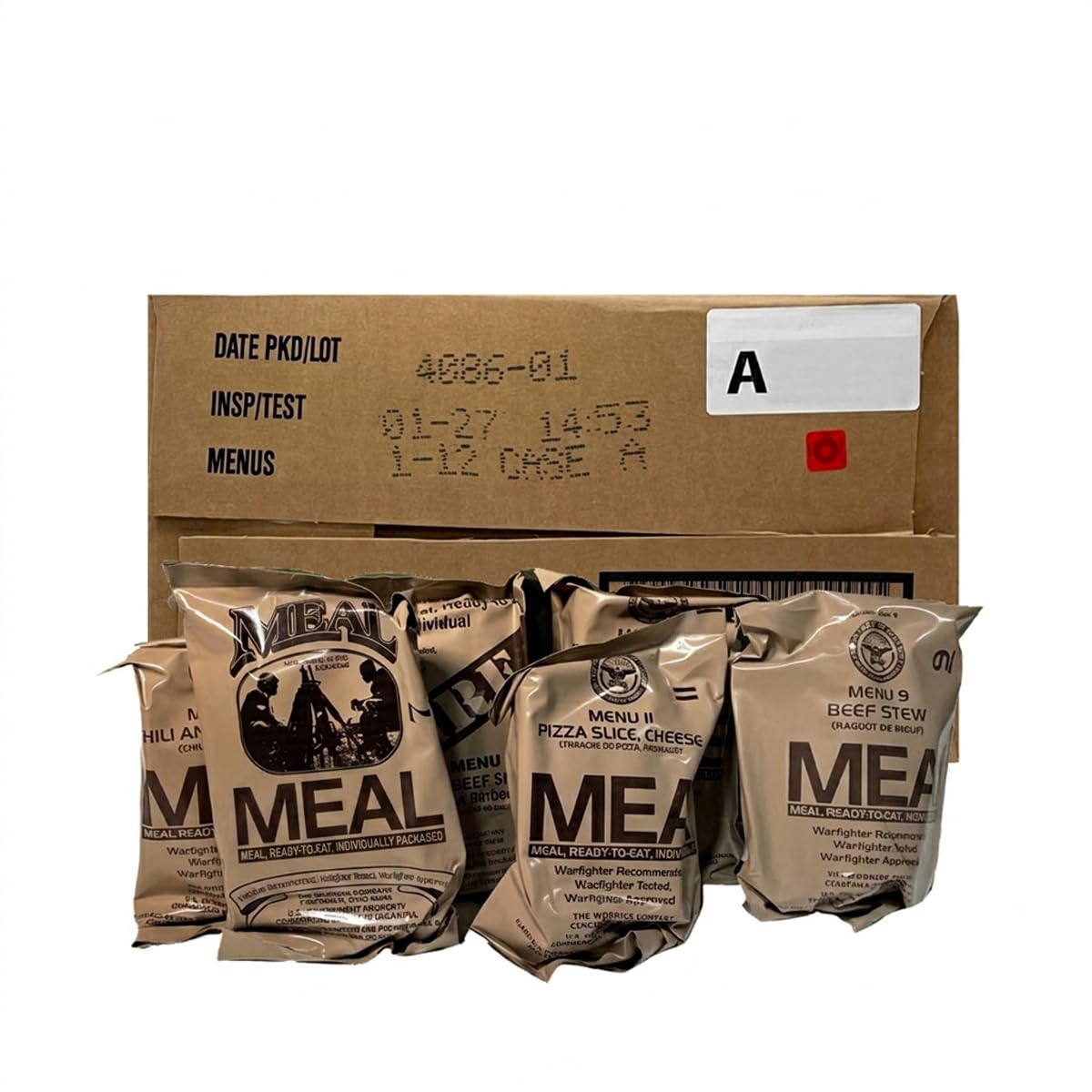 2027 Inspection Ready to Eat A & B MRE Meal 24 Total Meals S52696
