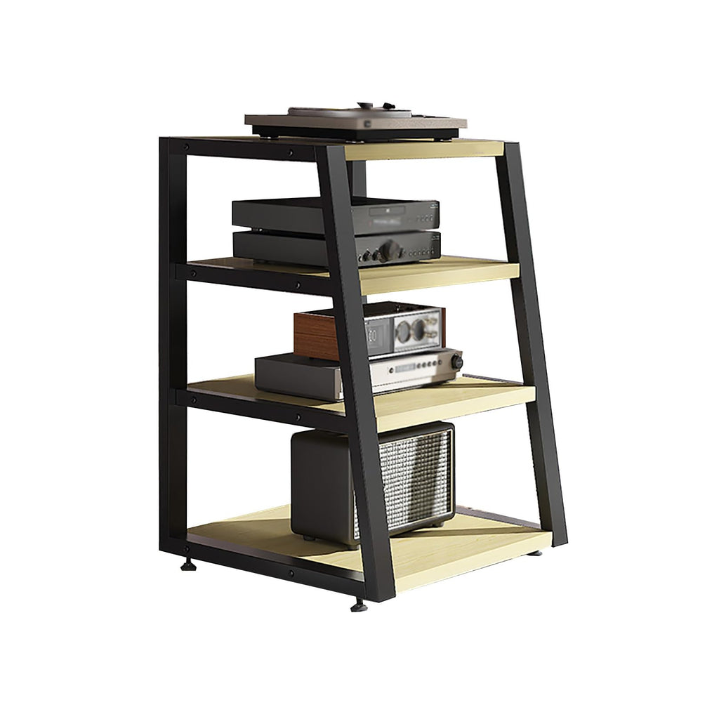 Black Corner Media Stand with Shelves V88020