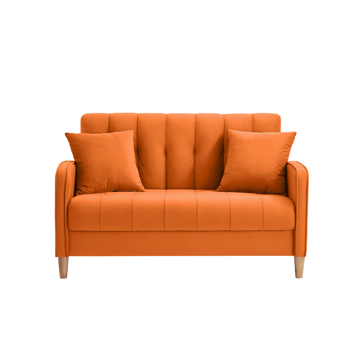 Orange Velvet Tufted Loveseat Sofa F88288