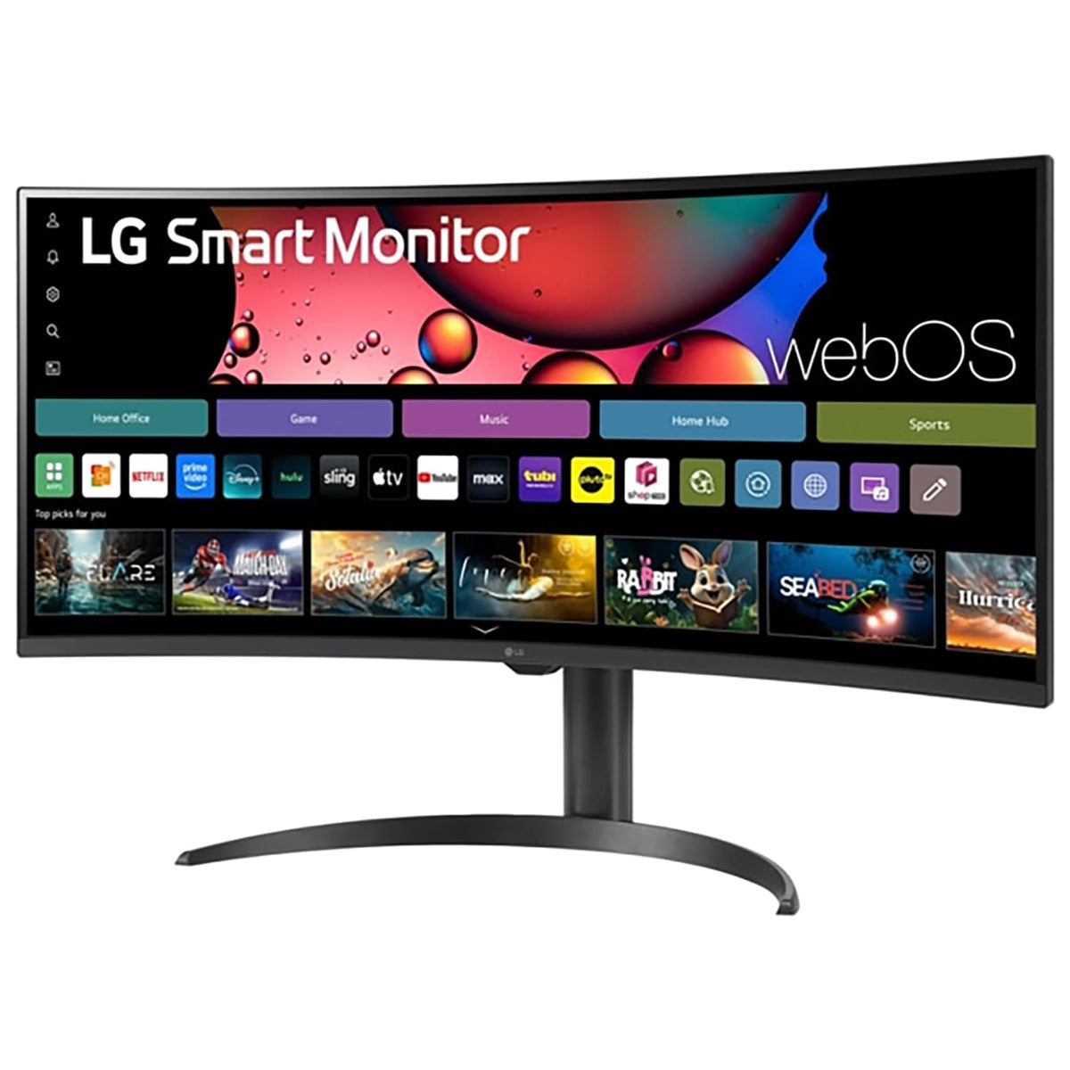 34" Curved UltraWide WQHD Smart Monitor with HDR10 100Hz Adjustable Stand A60053