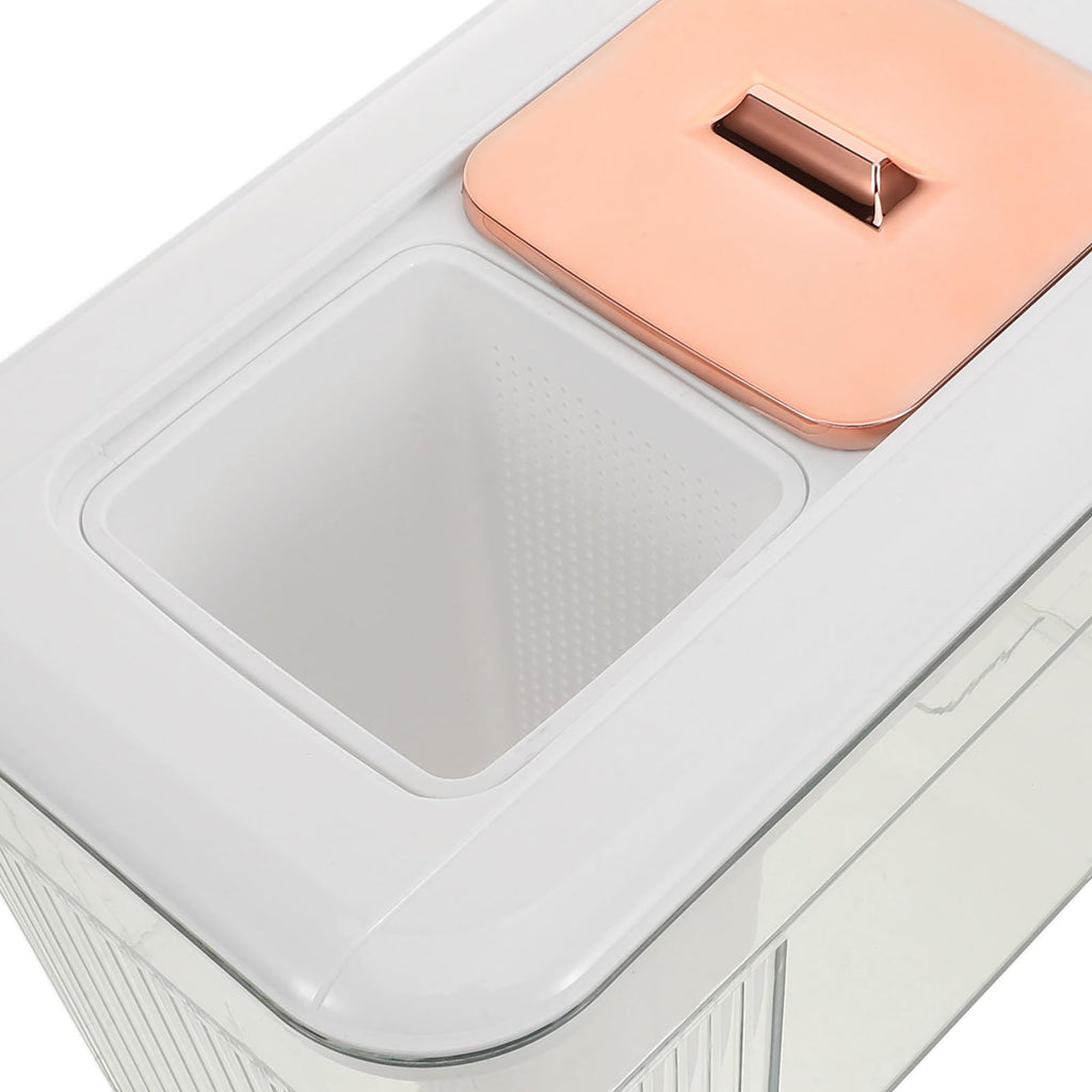 White Plastic Water Jug with Faucet and Lid K55880