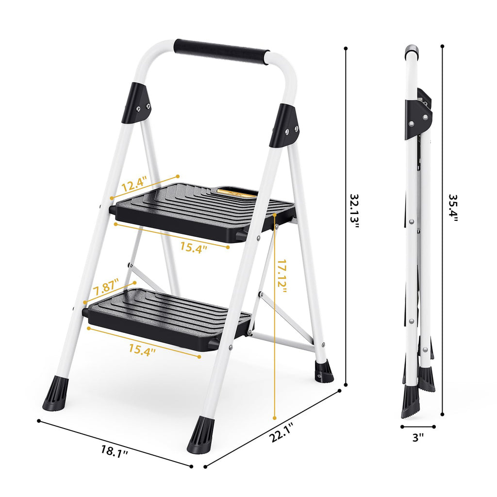 2 Step Folding Step Stool White N76227