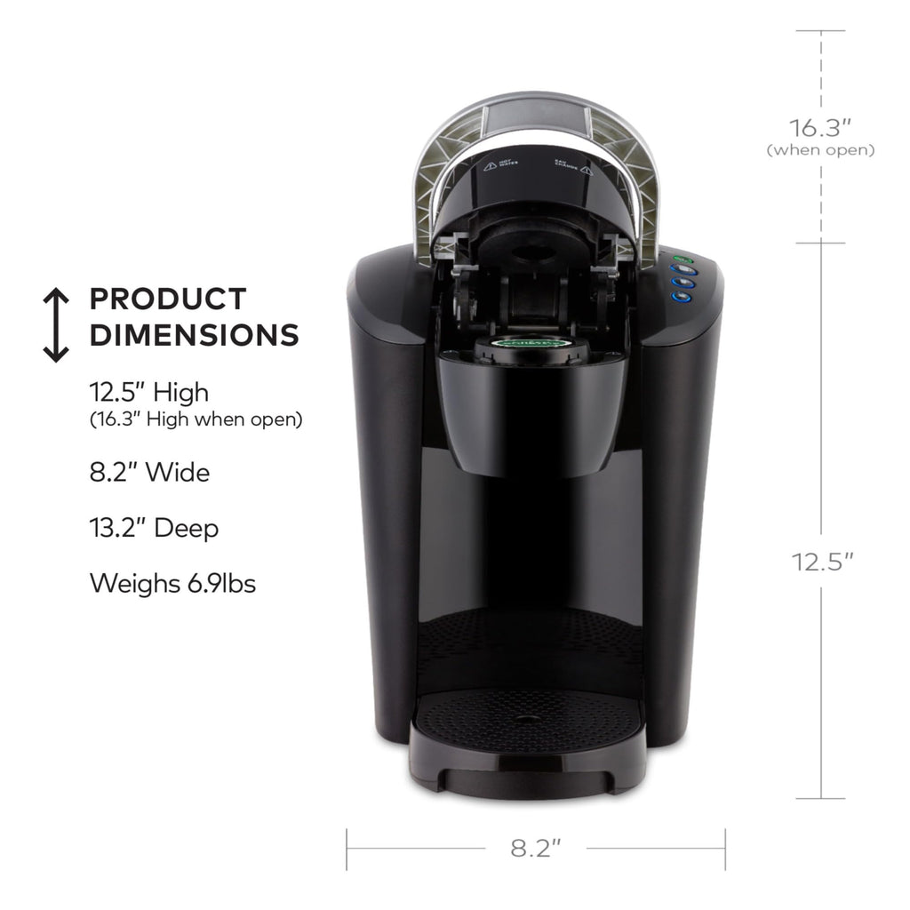 Black Single-Serve Coffee Maker with 3 Brew Sizes D327788