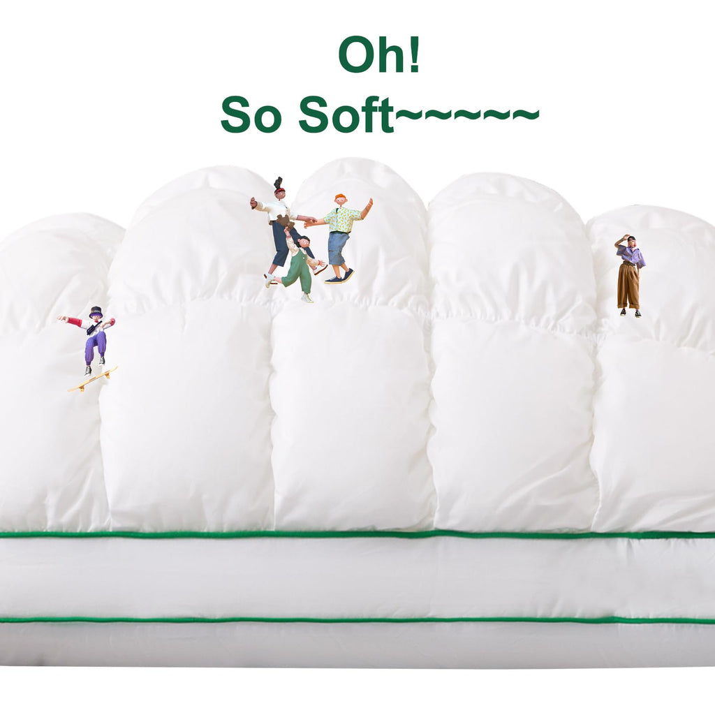 Fluffy Support Bed Pillow Queen Size Set of 2 White R68305