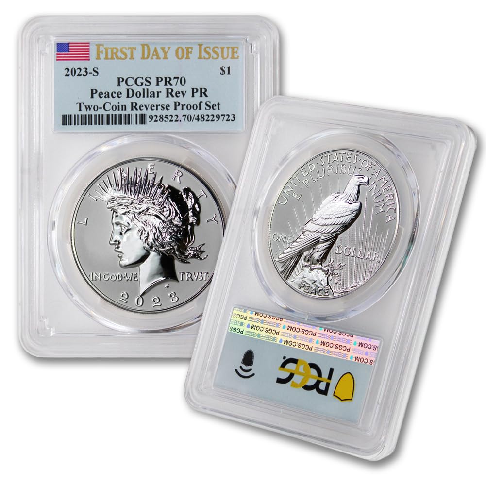 Set of 2 American Silver Morgan and Peace Dollar $1 D6899