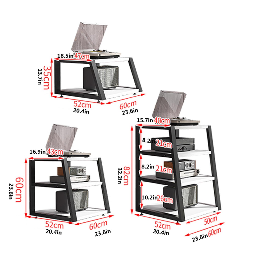 Black Corner Media Stand with Shelves V88020