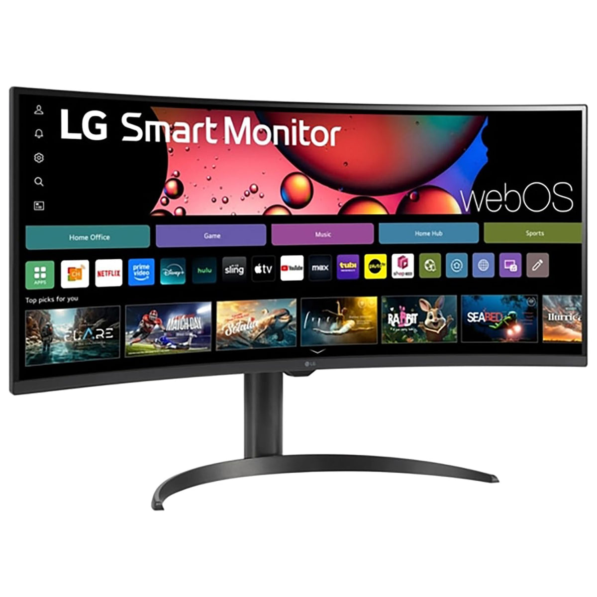 34" Curved UltraWide WQHD Smart Monitor with HDR10 100Hz Adjustable Stand A60053