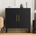 Black Storage Cabinet with Doors and Adjustable Shelf N205419
