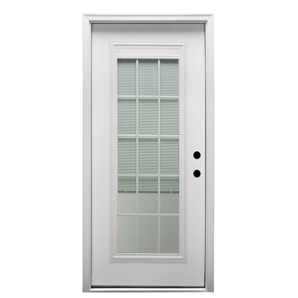 Primed Steel Prehung Door with Clear Low-E Glass 36" x 80" Z984
