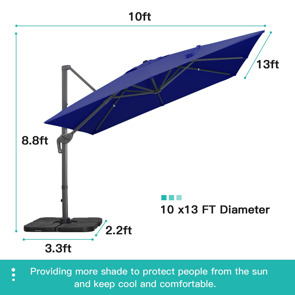 10x13Ft Rectangular Offset Patio Umbrella N13512