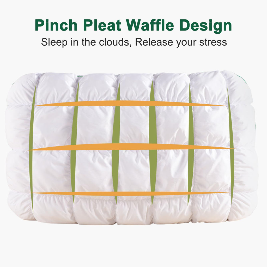 Fluffy Support Bed Pillow Queen Size Set of 2 White R68305