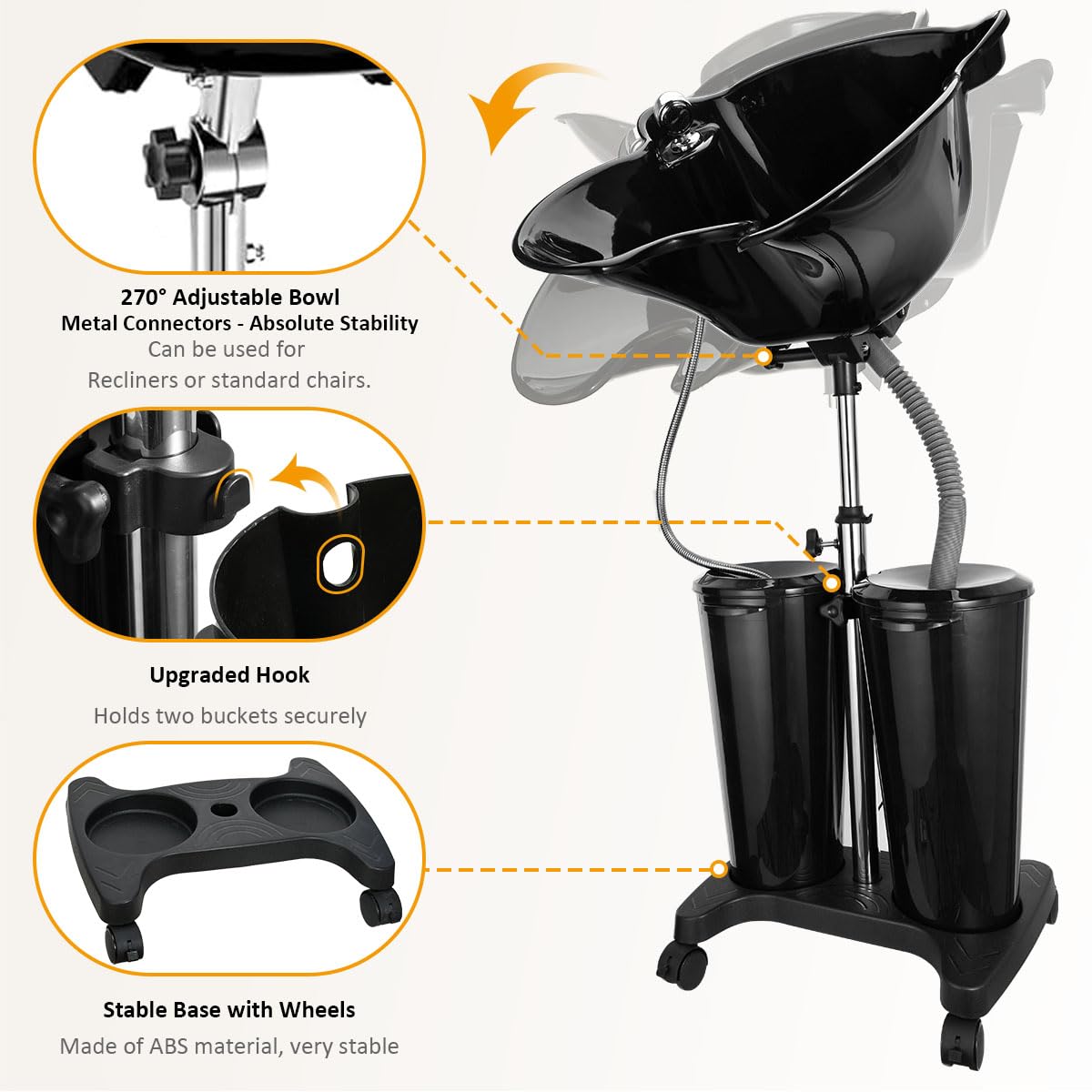 Portable Shampoo Bowl with Electric Pump O652952