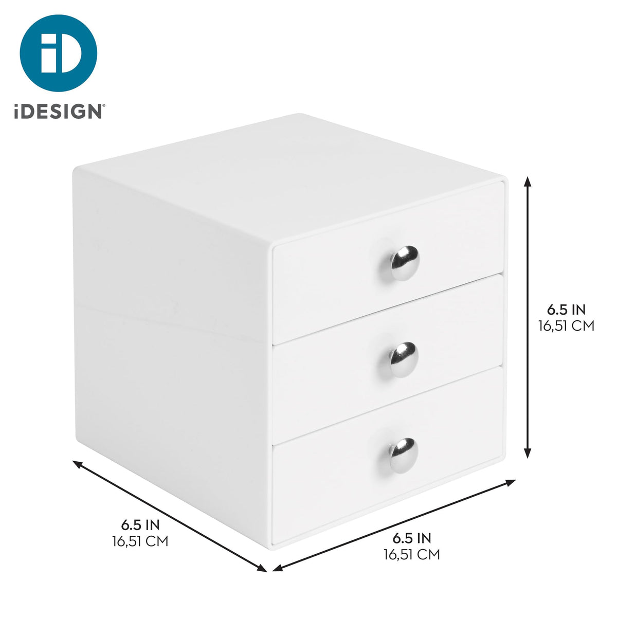 3-Drawer Plastic Vanity Organizer Set White C54860