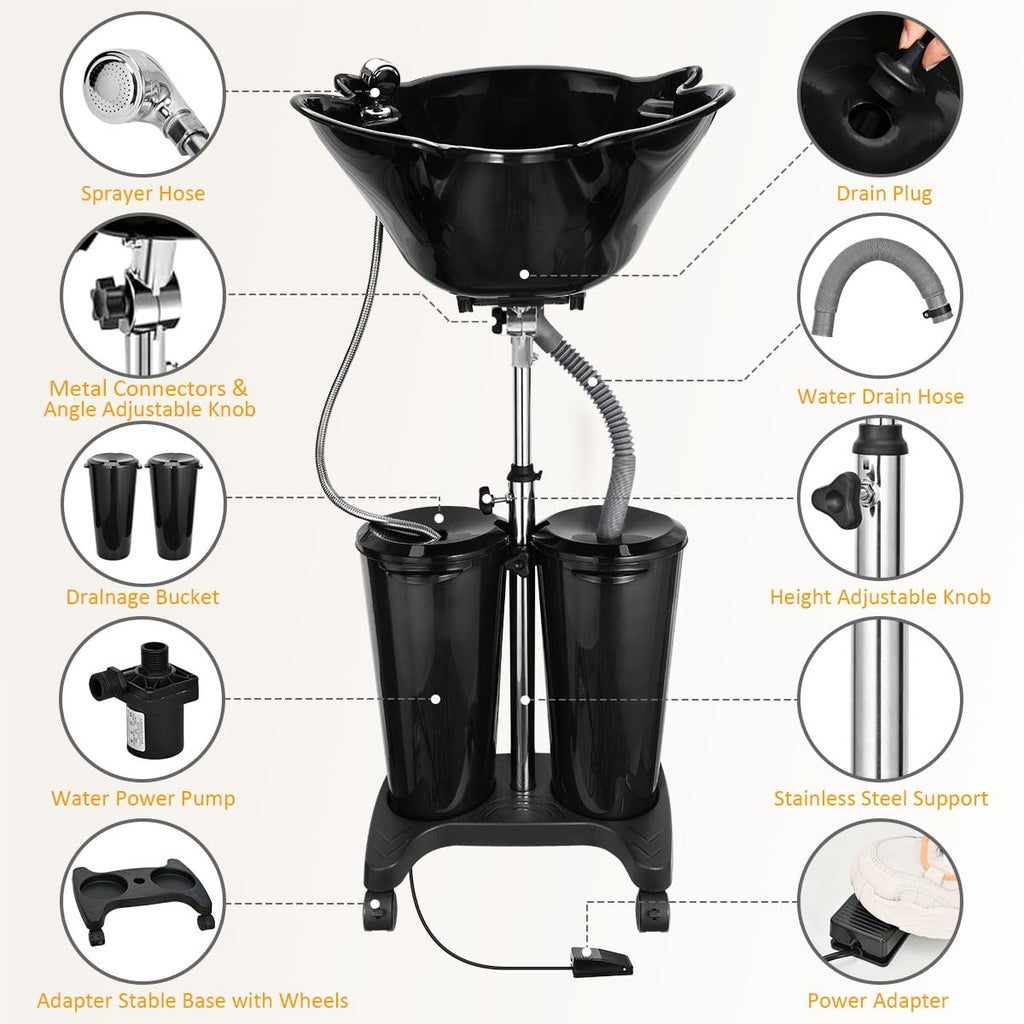 Portable Shampoo Bowl with Electric Pump O652952