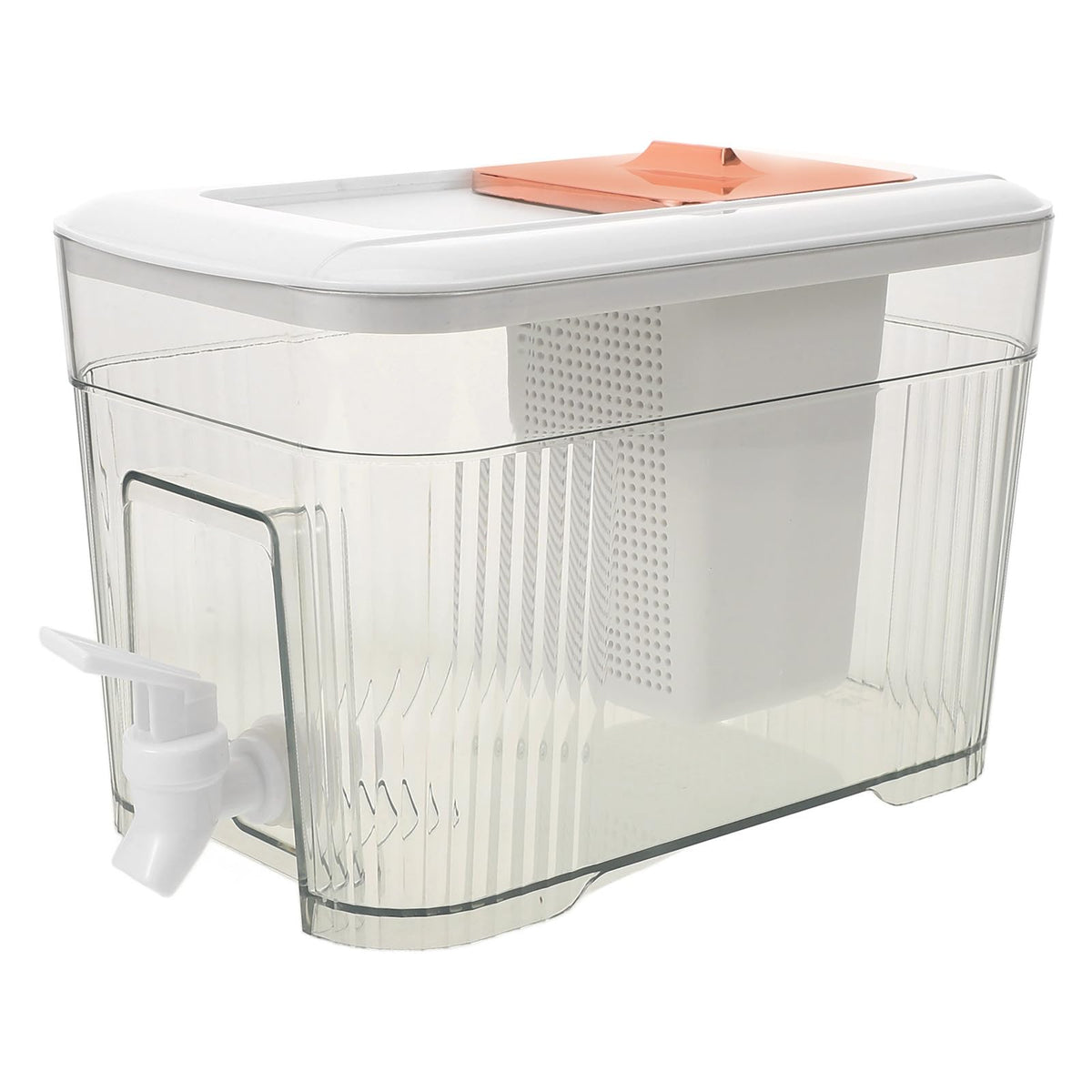 White Plastic Water Jug with Faucet and Lid K55880
