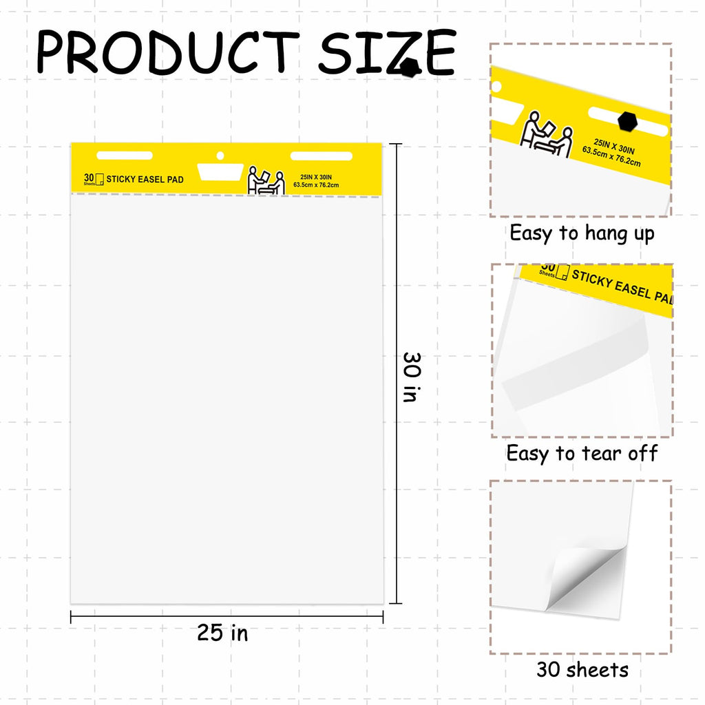 Sticky Easel Pad, 25 x 30 Inches, 30 Sheets/Pad, 2 Pads Z90439