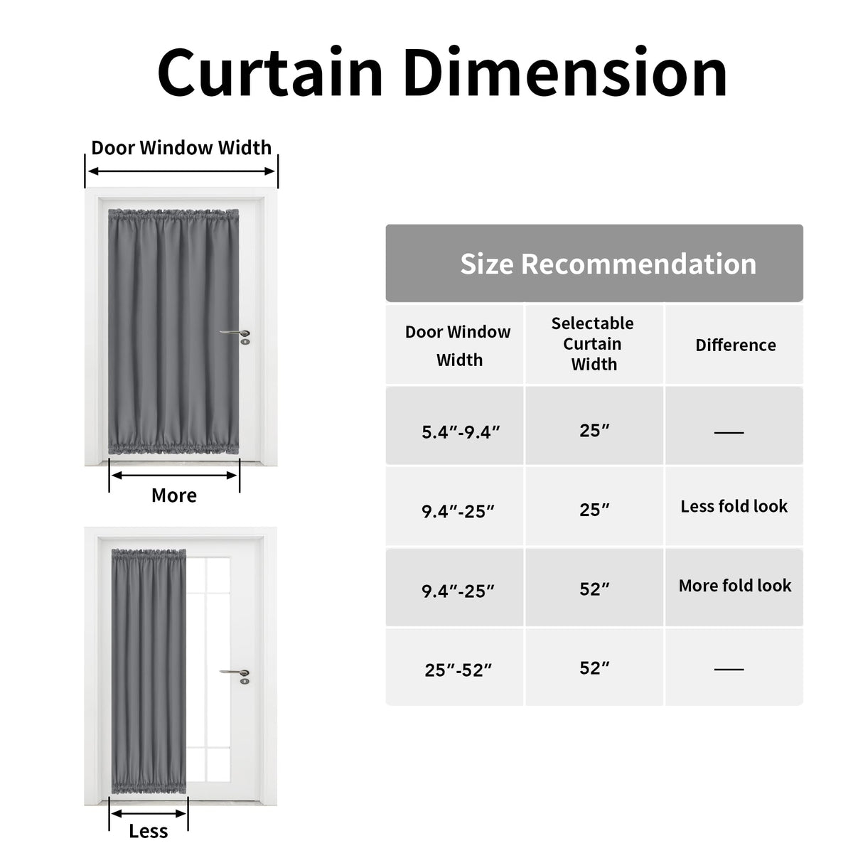 Blackout Door Curtains 1 Panel Gray A125166