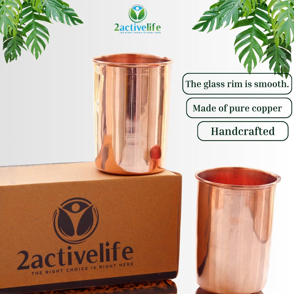 Copper Drinking Cups Set of 2, 350ml Unlined Uncoated K170278