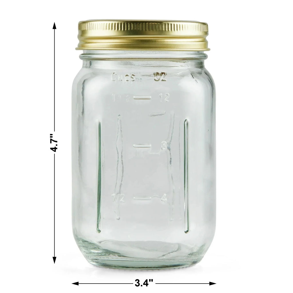 16 oz Pint Glass Mason Jars with Lids 12pk K81256
