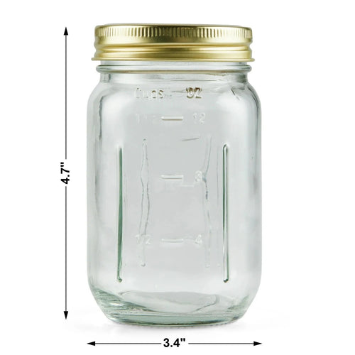 16 oz Pint Glass Mason Jars with Lids 12pk K81256