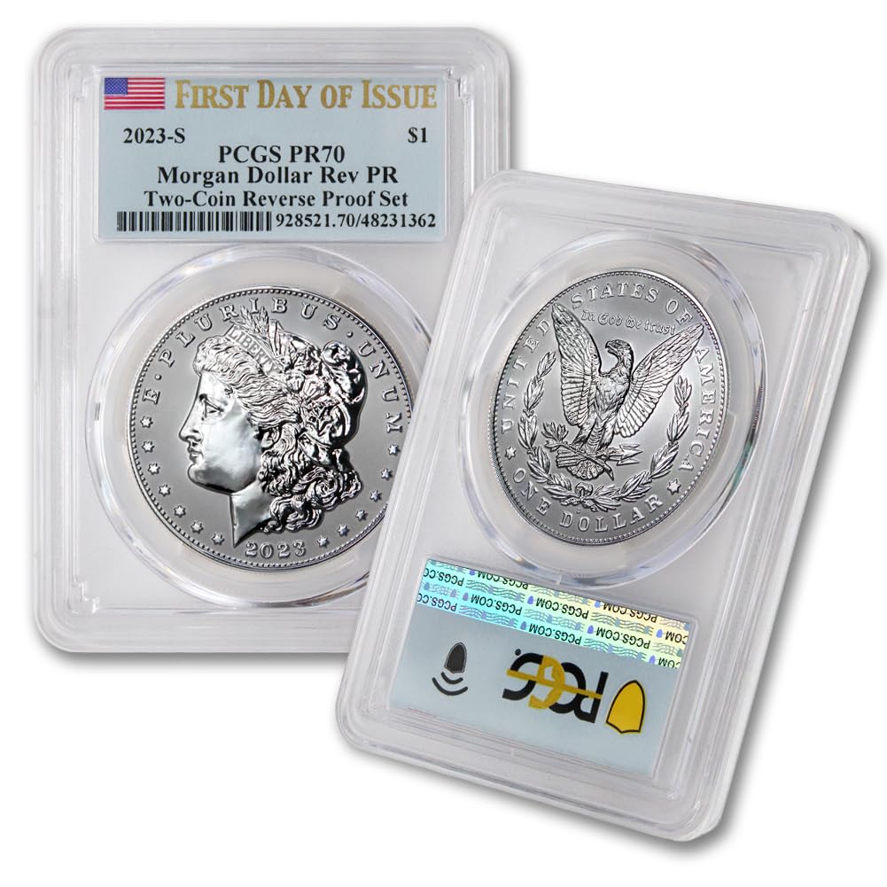 Set of 2 American Silver Morgan and Peace Dollar $1 D6899