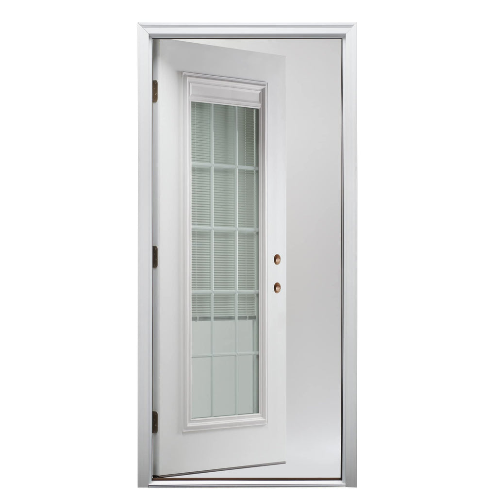 Primed Steel Prehung Door with Clear Low-E Glass 36" x 80" Z984